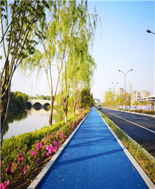 浙江杭州天馬路彩色透水混凝土項目